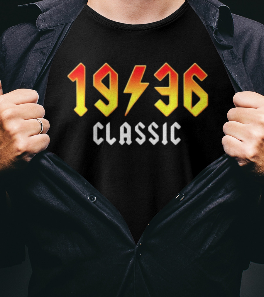 Original 90th Birthday Classic 1936 Rock Band Lightning Bolt T-Shirt
