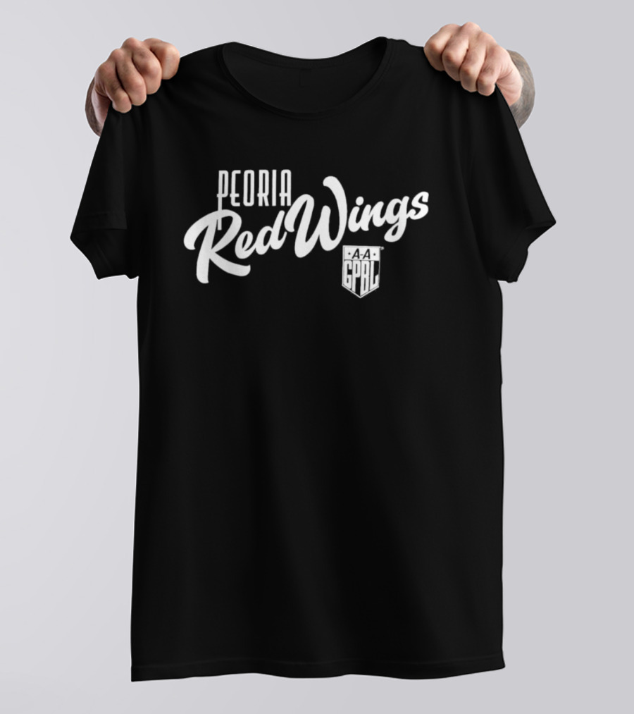 Peoria Red Wings AAGPBL Retro Baseball Team Logo All American Girls Professional League T-Shirt