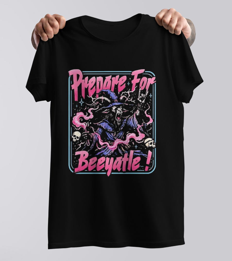 Prepare For Beeyatle Goat Wizard Metal Magic Skulls T-Shirt