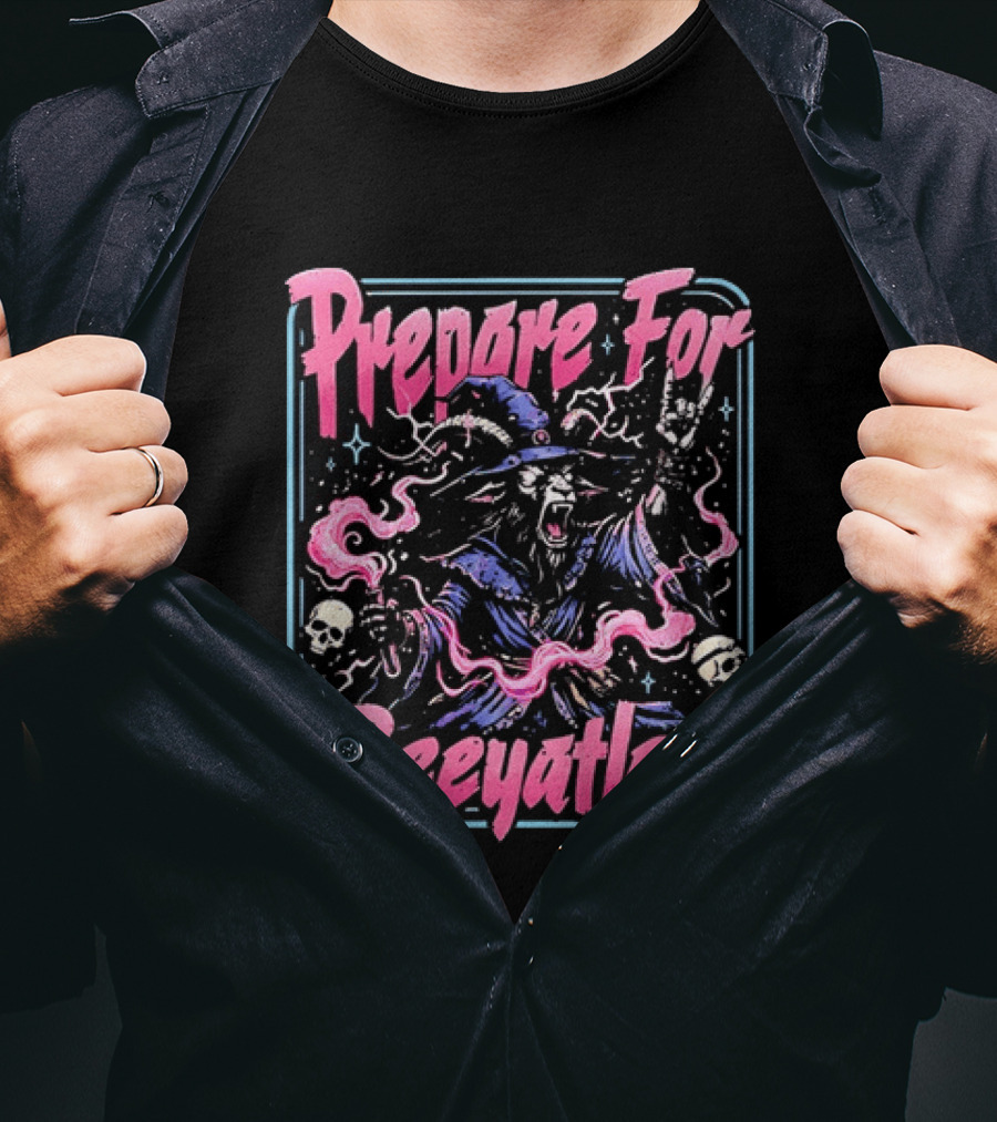 Prepare For Beeyatle Goat Wizard Metal Magic Skulls T-Shirt