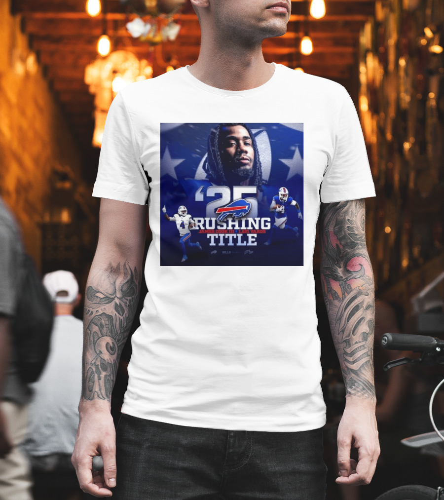 25 Rushing Buffalo Football James Cook III 1621 Yards Title T-Shirt