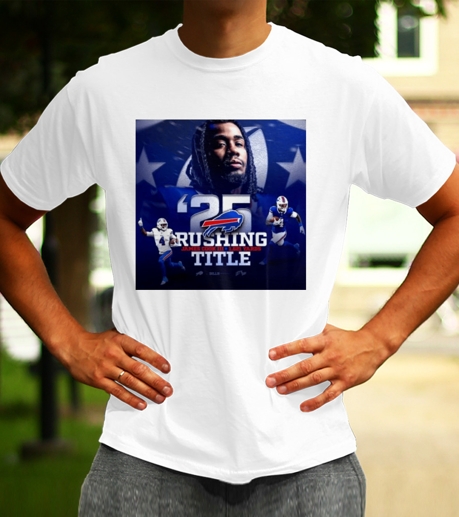 25 Rushing Buffalo Football James Cook III 1621 Yards Title T-Shirt