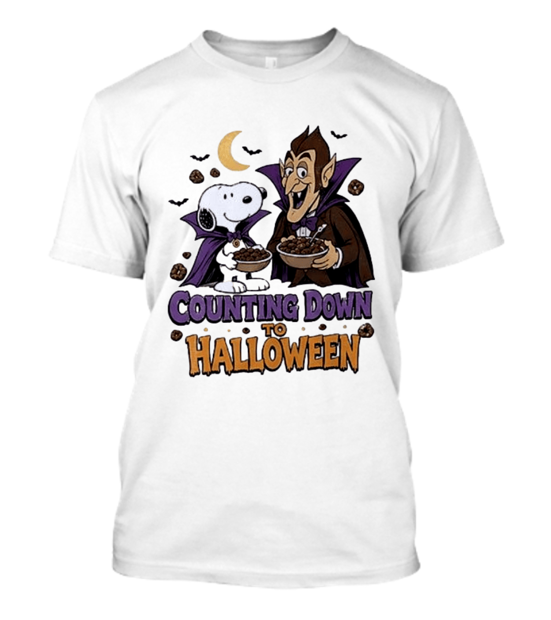 Peanuts Snoopy And Dracula Counting Down To Halloween T-Shirt