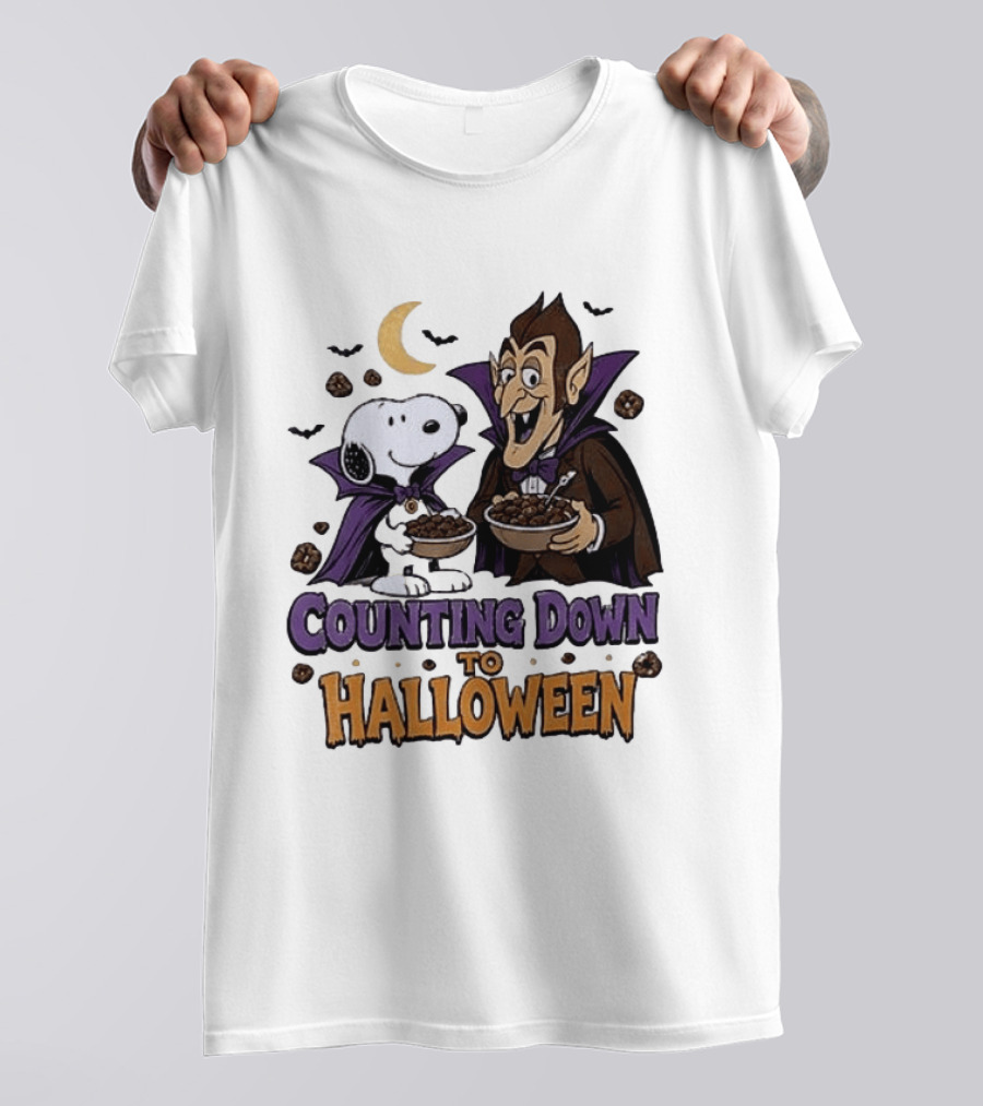 Peanuts Snoopy And Dracula Counting Down To Halloween T-Shirt