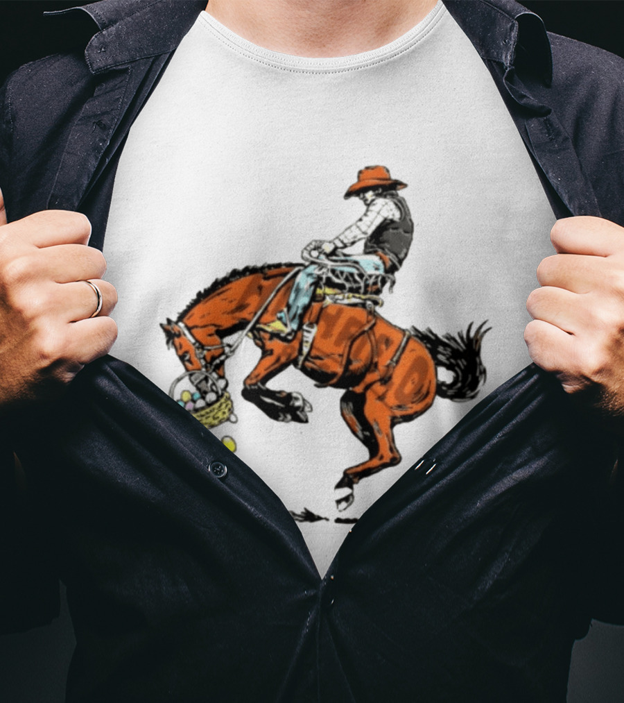 Cowboy Horse Easter Egg Basket Riding 2026 T-Shirt