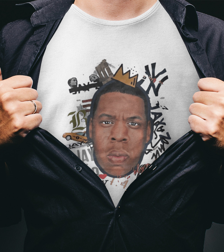 Jay Z Brooklyn 4 44 Hard Knock Life Collage Crown NYC Taxi T-Shirt