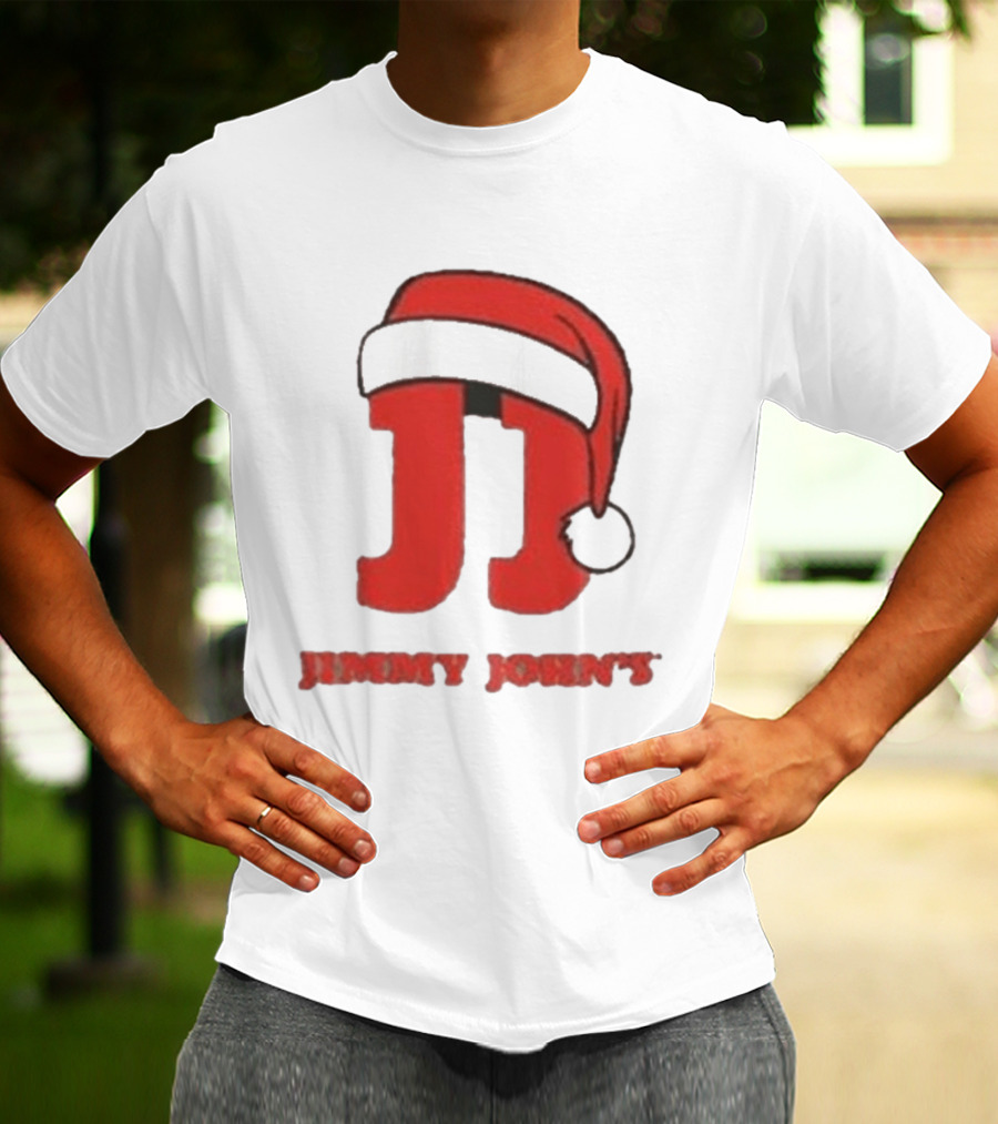 Jimmy John's Festive Santa Hat Christmas T-Shirt