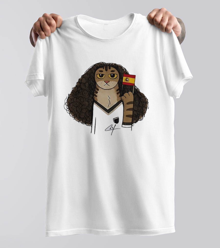 Marc Cucurella Cat Holding Spain Flag FC Barcelona T-Shirt