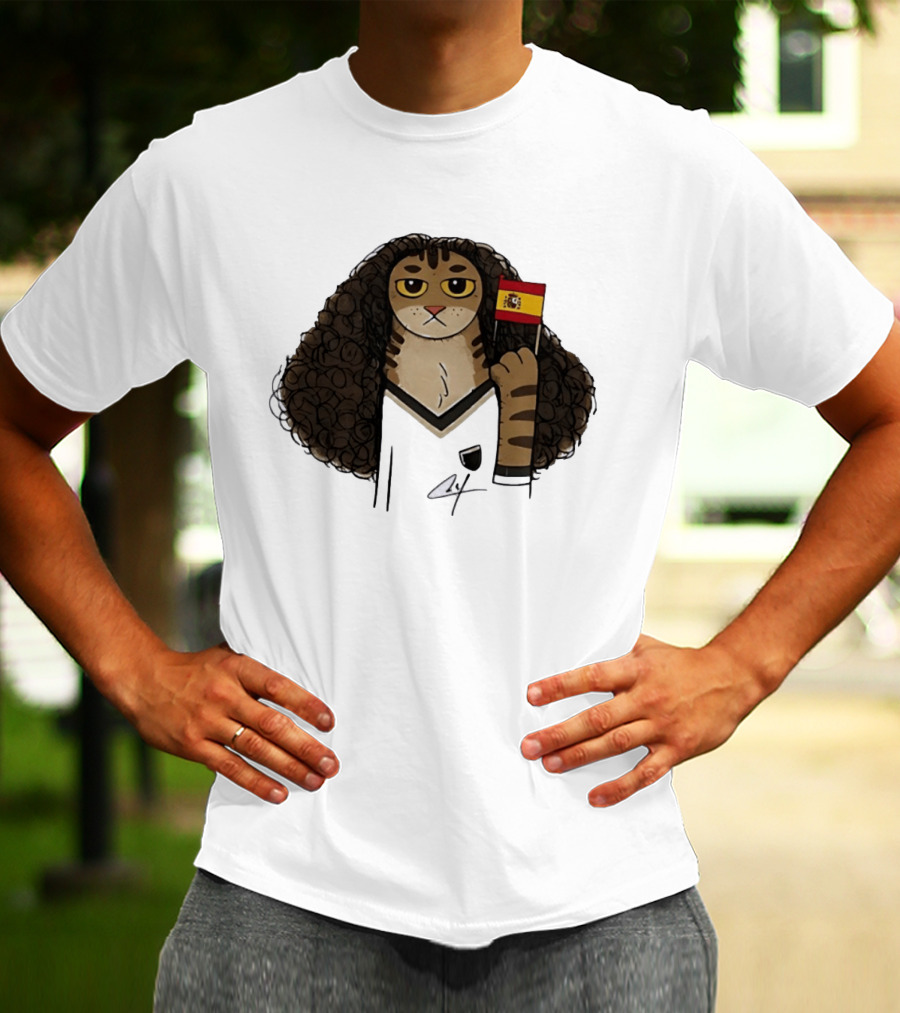 Marc Cucurella Cat Holding Spain Flag FC Barcelona T-Shirt