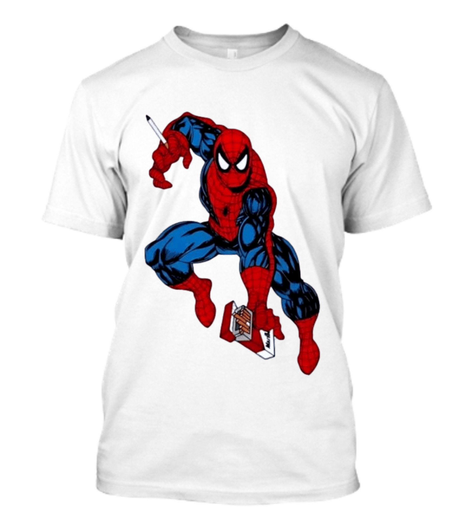 Marlboro Spider Man Crouching Holding Cigarette Packcartoon T-Shirt