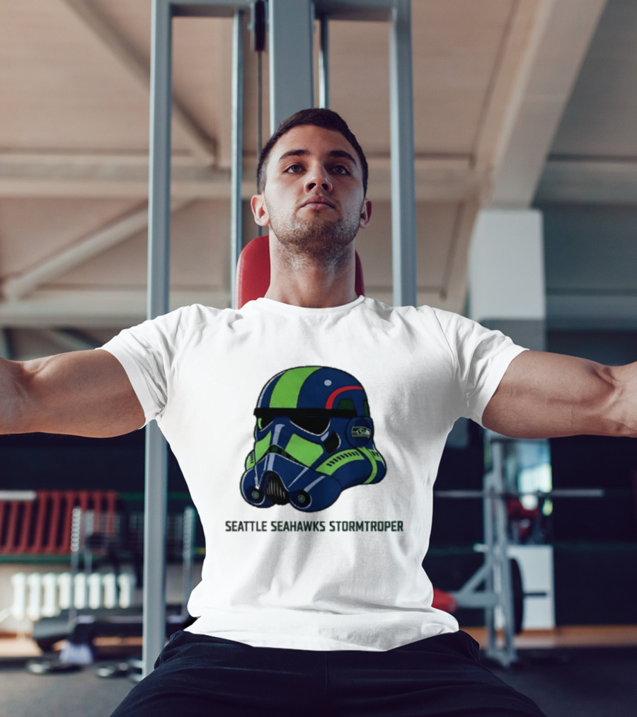 Seattle Seahawks Stormtrooper Game Day Galactic Helmet T-Shirt