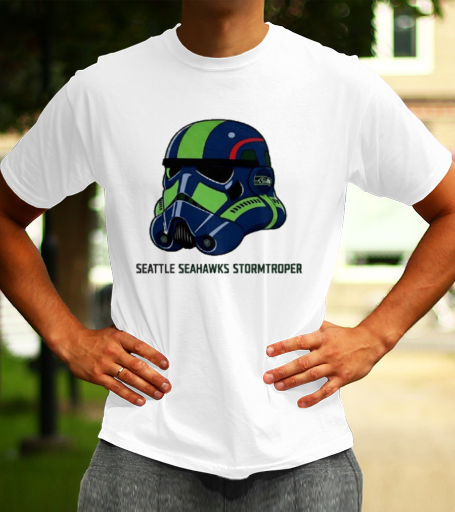 Seattle Seahawks Stormtrooper Game Day Galactic Helmet T-Shirt
