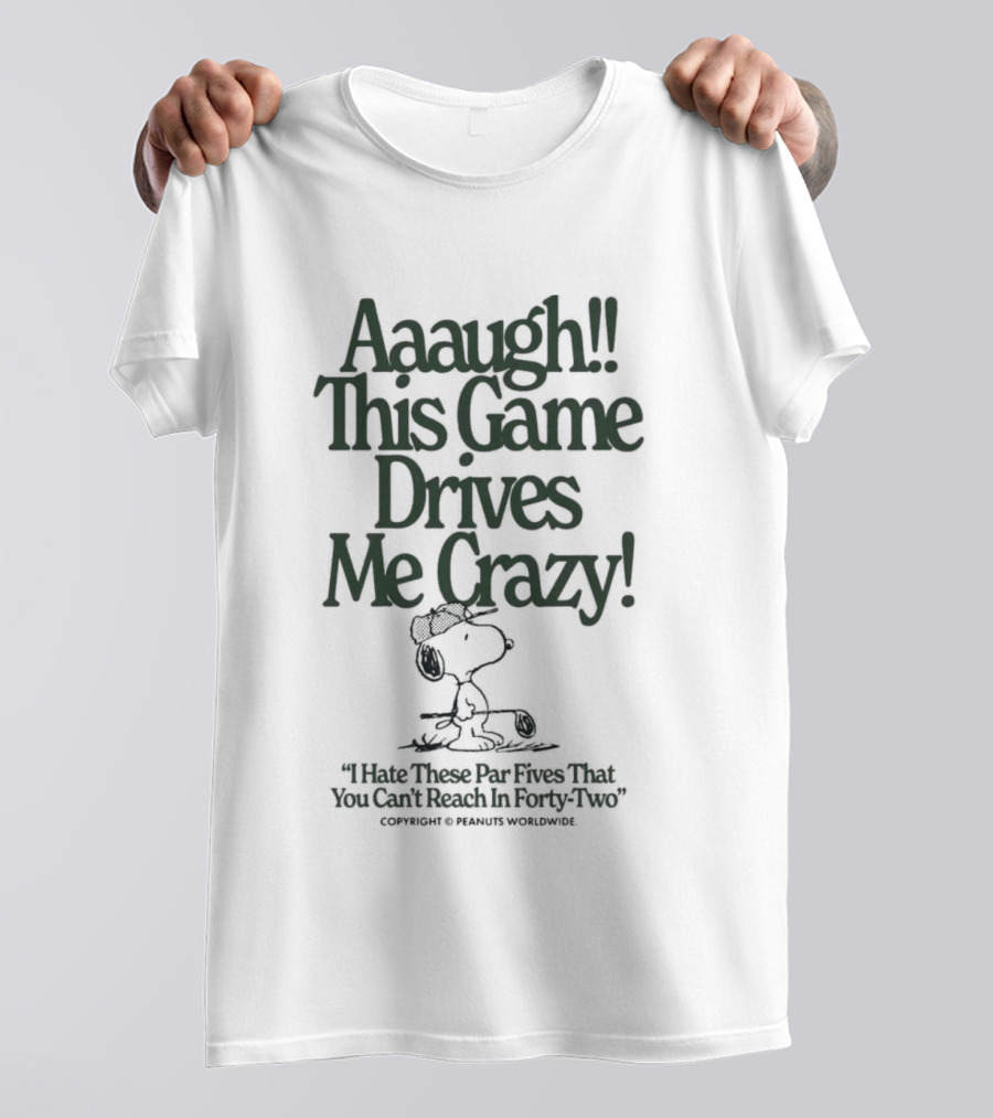 Aaaugh This Game Drives Me Crazy Peanuts Snoopy Charles M. Schulz T-Shirt