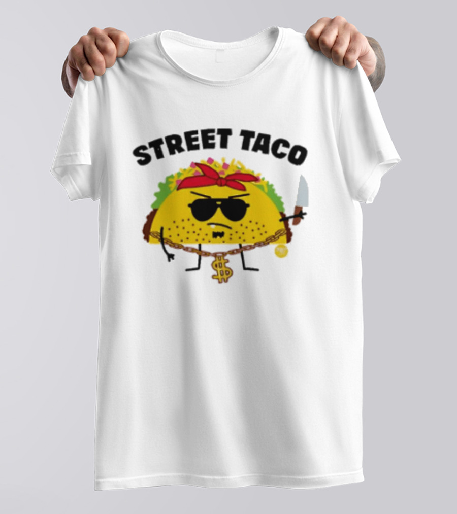 Street Taco Pirate With Knife And Dollar Sign Necklace T-Shirt