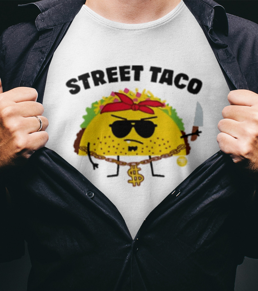 Street Taco Pirate With Knife And Dollar Sign Necklace T-Shirt