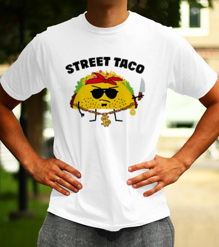 Street Taco Pirate With Knife And Dollar Sign Necklace T-Shirt