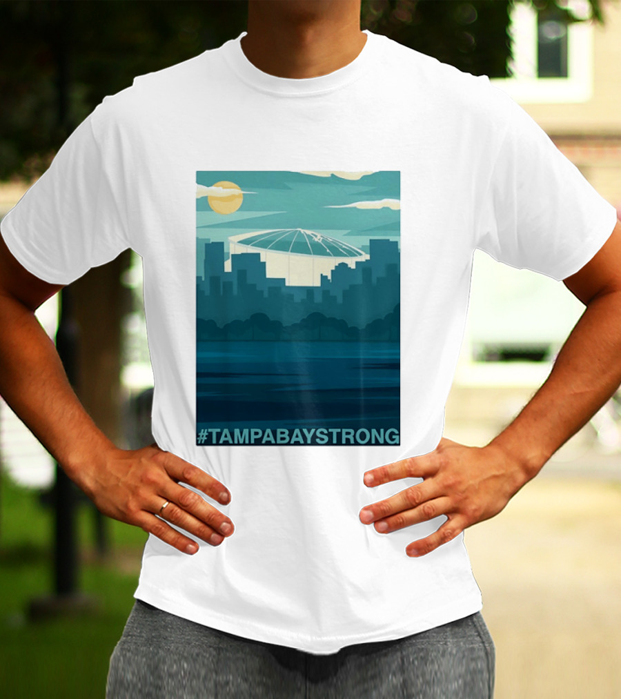 Tampa Bay Strong Skyline Tropicana Field Hashtag T T-Shirt
