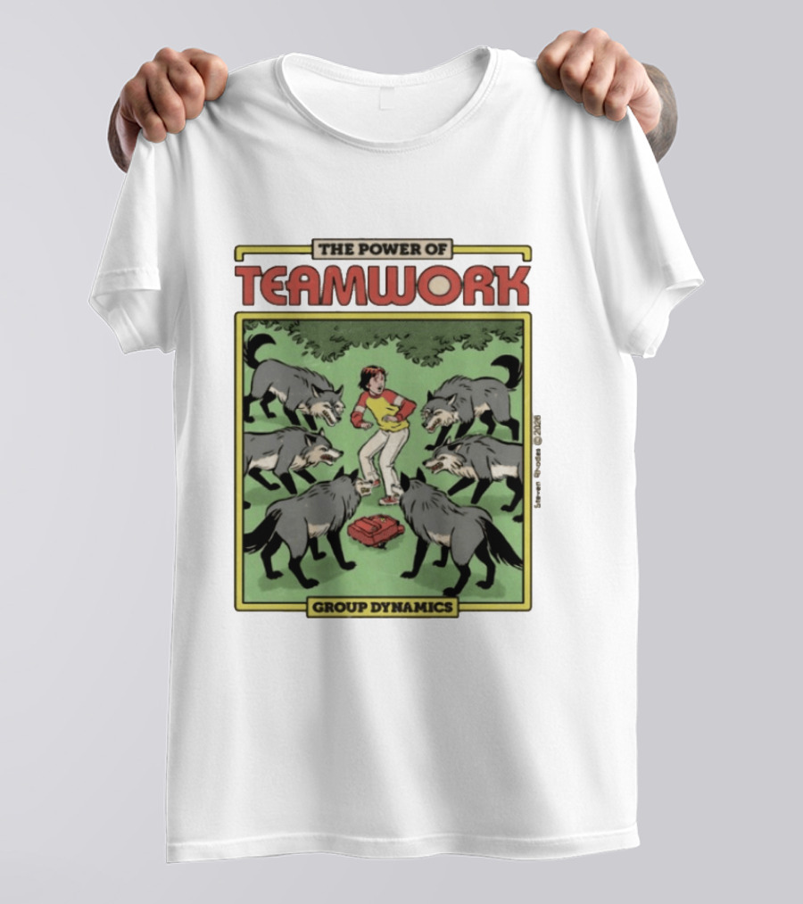 The Power Of Teamwork Group Dynamics Child Surrounded By Wolves T-Shirt
