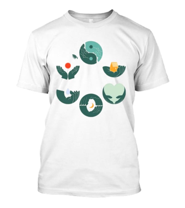 Tors Store Yin Yang Elements Hands Nature T-Shirt
