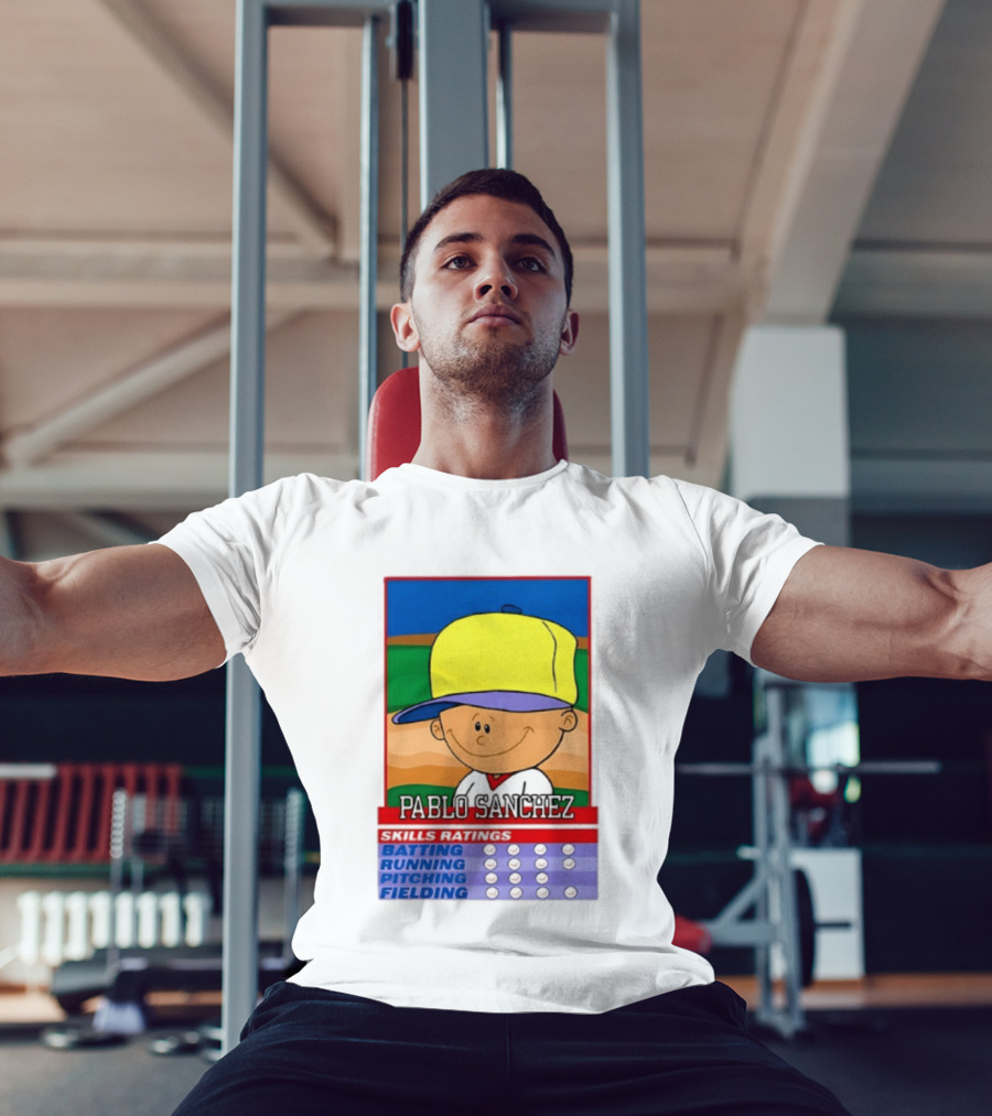 Trending Pablo Sanchez Skills Ratings Card Batting Running Pitching Fielding T-Shirt