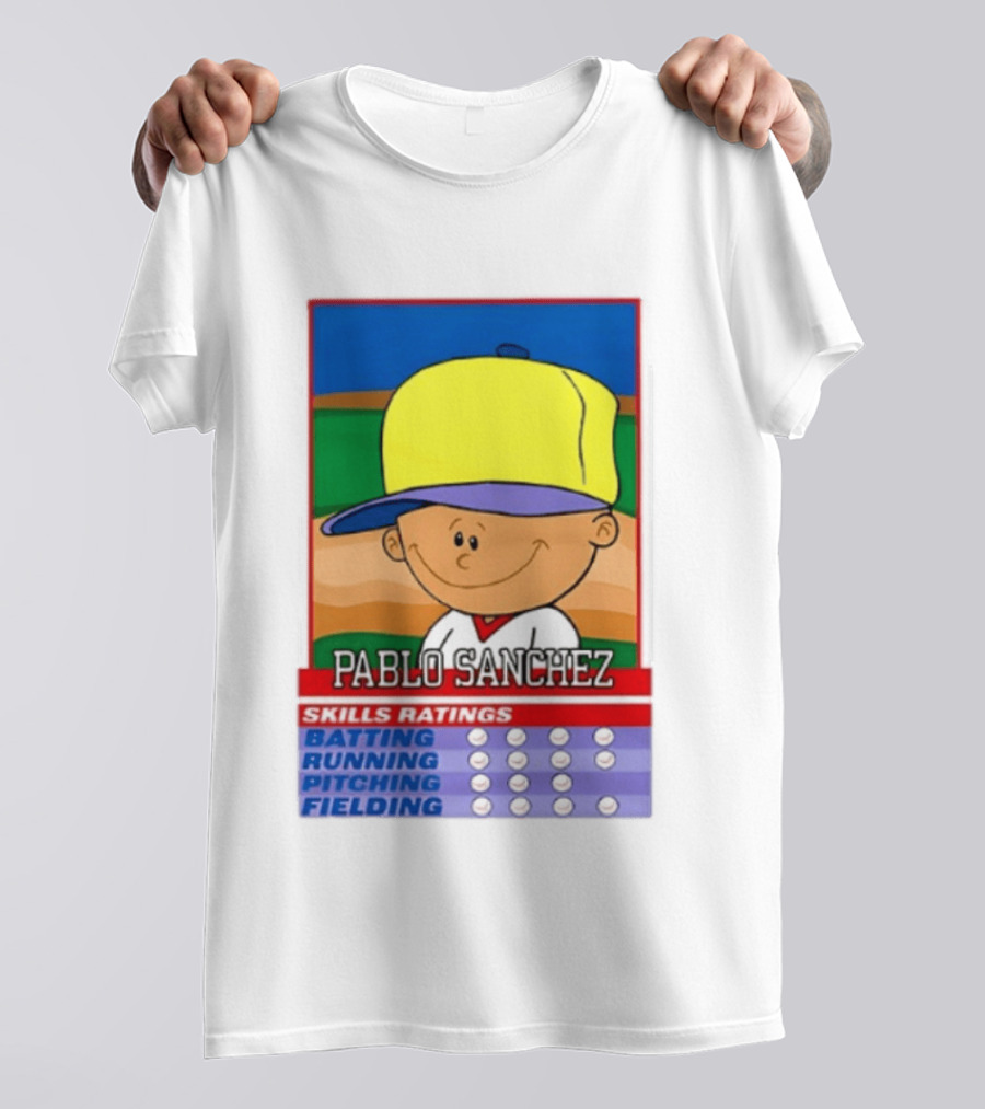 Trending Pablo Sanchez Skills Ratings Card Batting Running Pitching Fielding T-Shirt