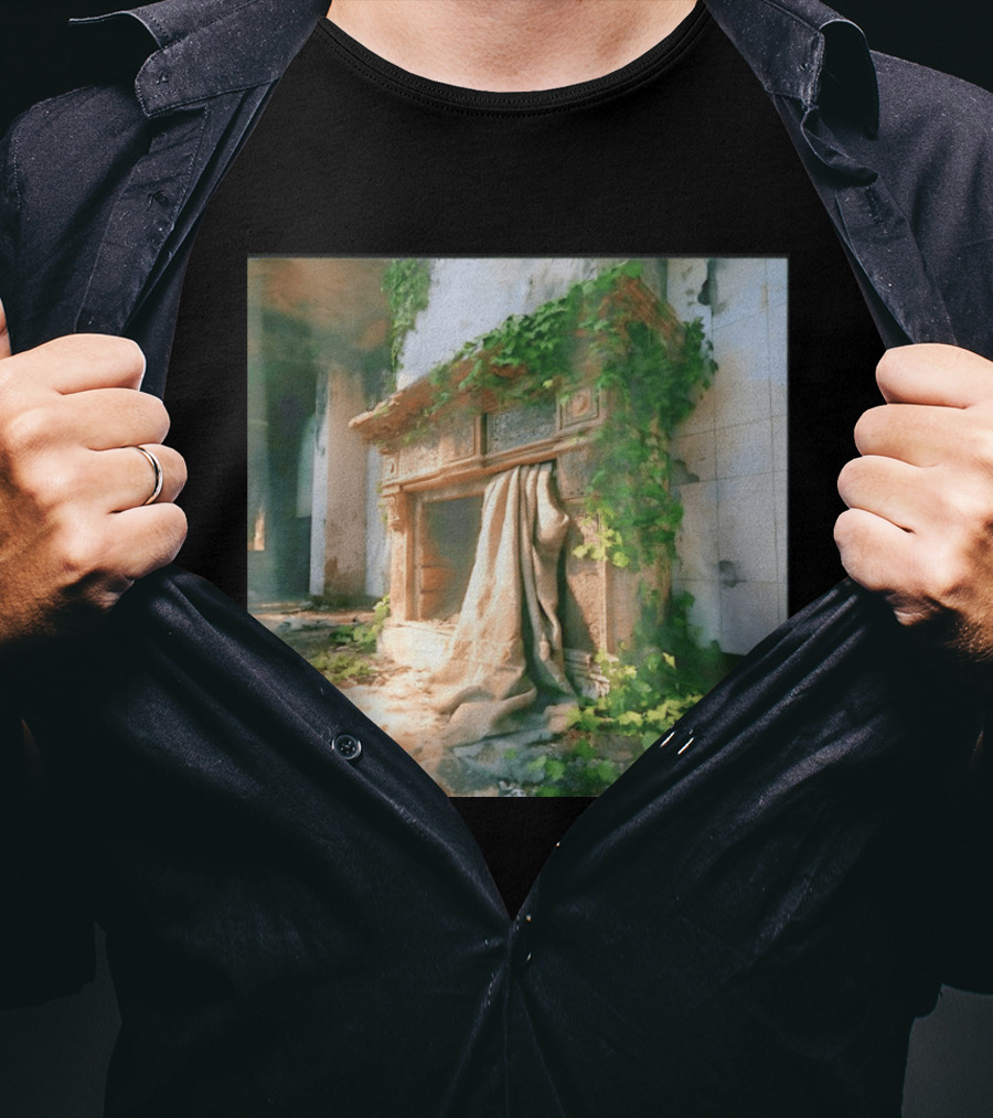 Abandoned Fireplace With Overgrown Ivy And Ruins Ambience T-Shirt