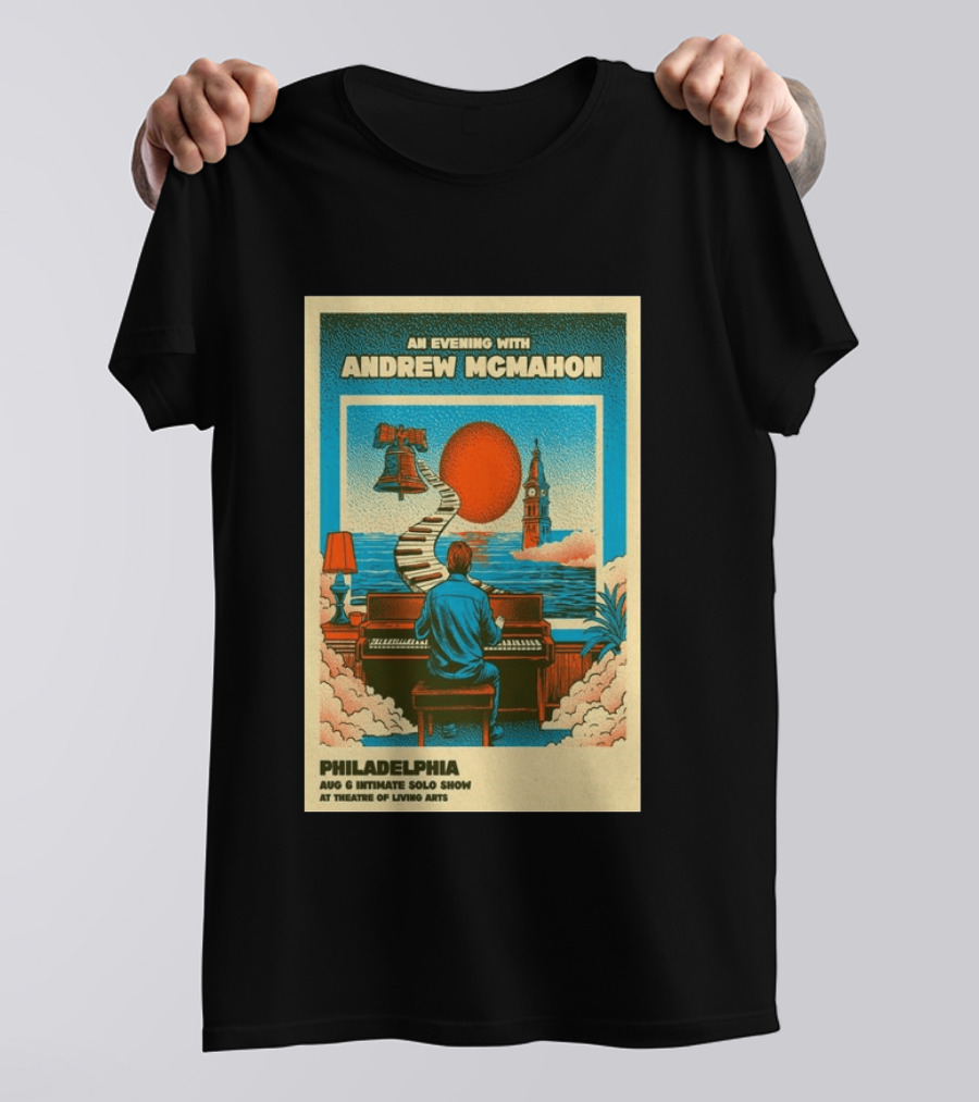 Andrew McMahon An Evening With Philadelphia Aug 6 Intimate Solo Show Theatre Of Living Arts Tour T-Shirt
