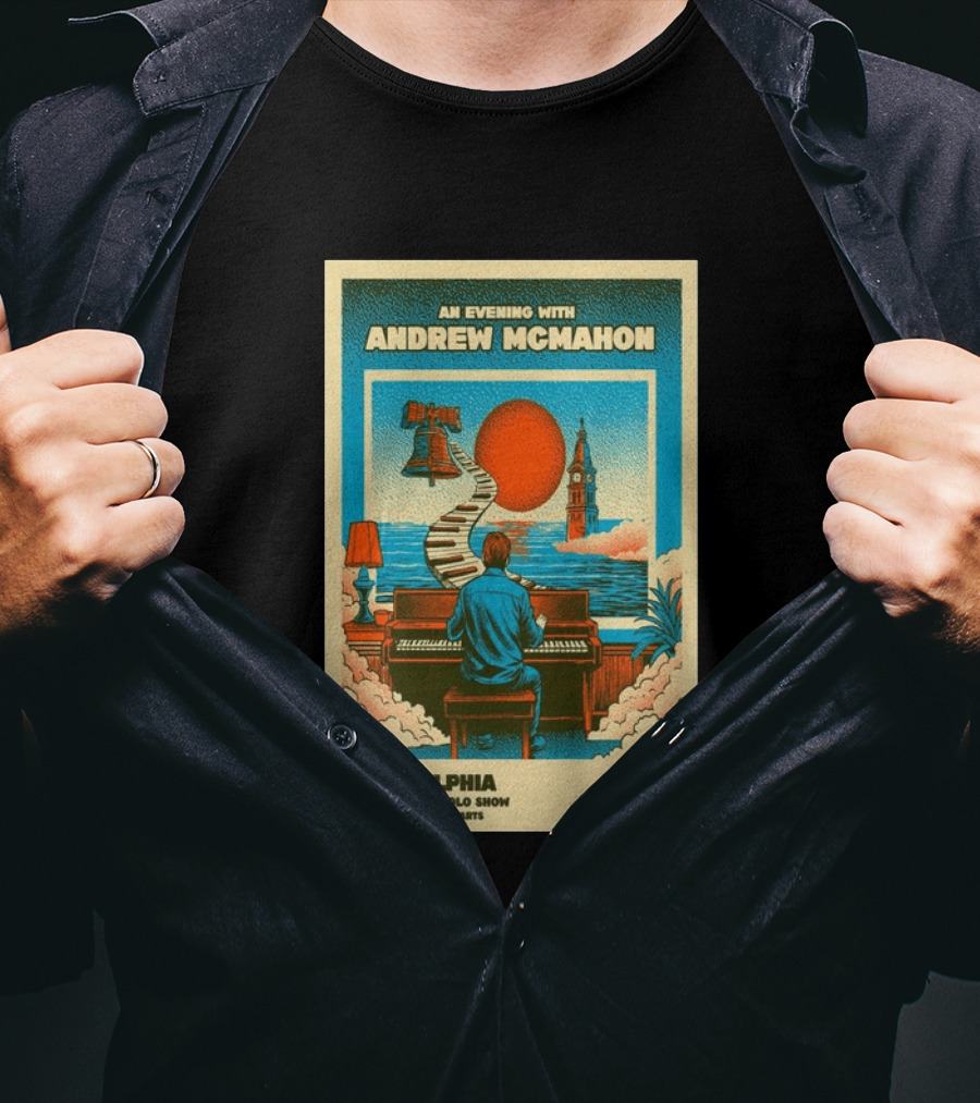 Andrew McMahon An Evening With Philadelphia Aug 6 Intimate Solo Show Theatre Of Living Arts Tour T-Shirt