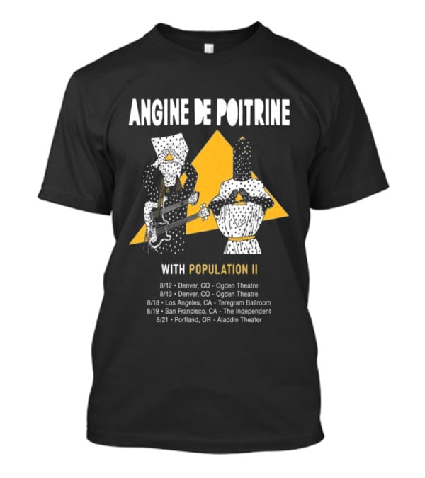 Angine De Poitrine With Population II Denver Ogden Theatre August 12 2026 Concert T-Shirt