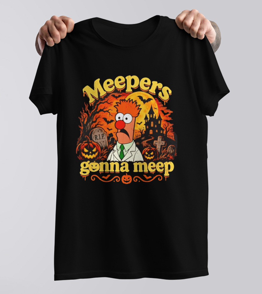 Meepers Gonna Meep Halloween The Muppets Beaker Spooky Scene T-Shirt