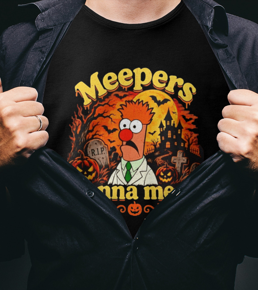 Meepers Gonna Meep Halloween The Muppets Beaker Spooky Scene T-Shirt