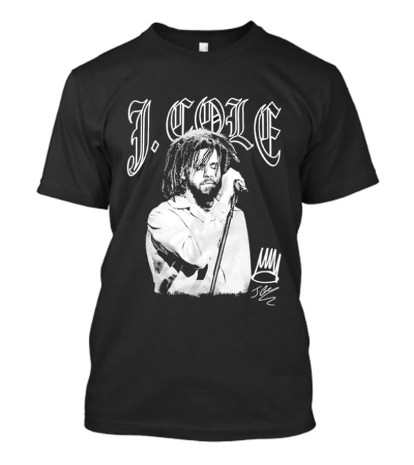 J Cole Dreamville Hip Hop Portrait Style Microphone T-Shirt