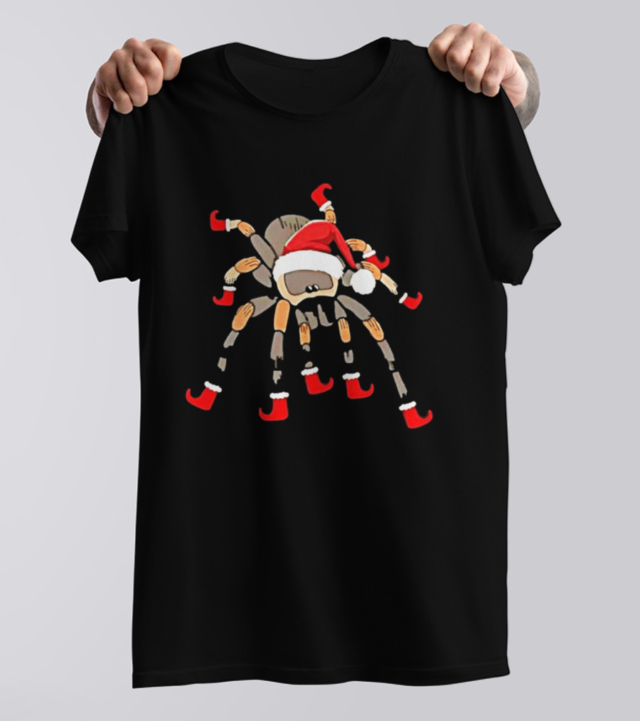 Classic Christmas Tarantula With Santa Hat And Festive Boots T-Shirt