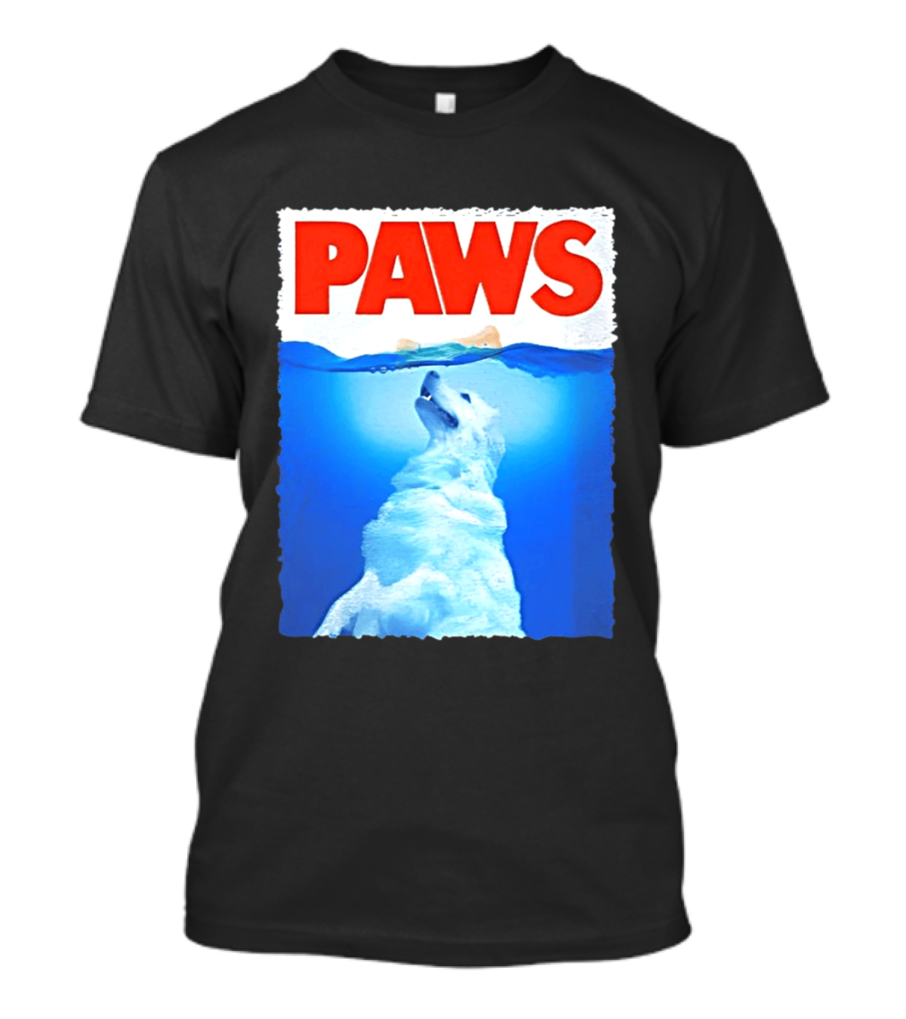 PAWS Classic Parody With Diving Dog Image T-Shirt