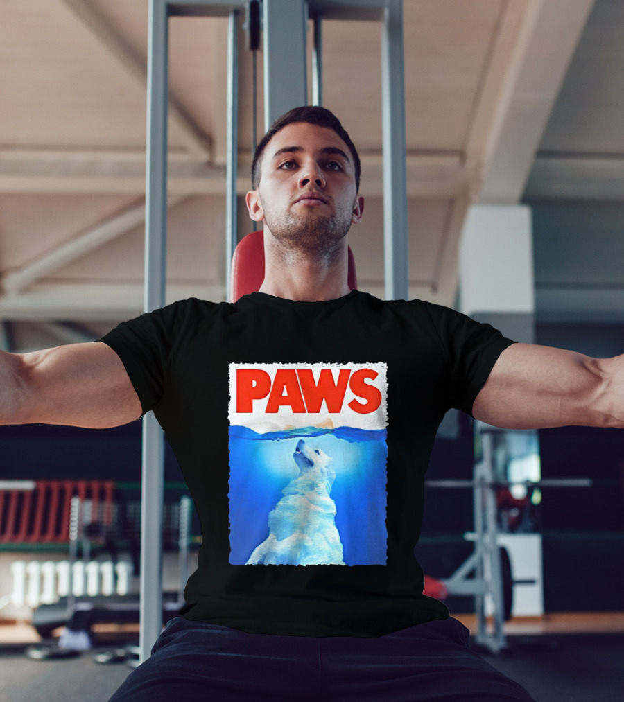 PAWS Classic Parody With Diving Dog Image T-Shirt