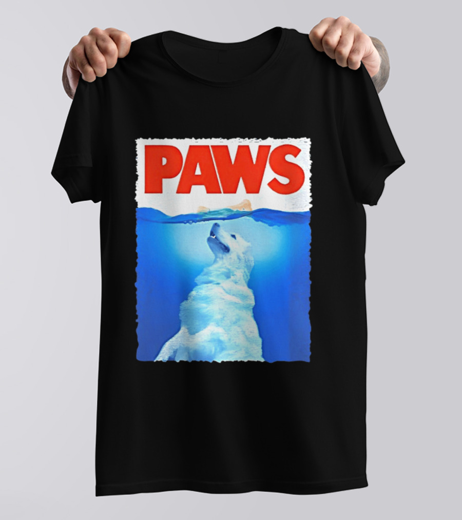 PAWS Classic Parody With Diving Dog Image T-Shirt