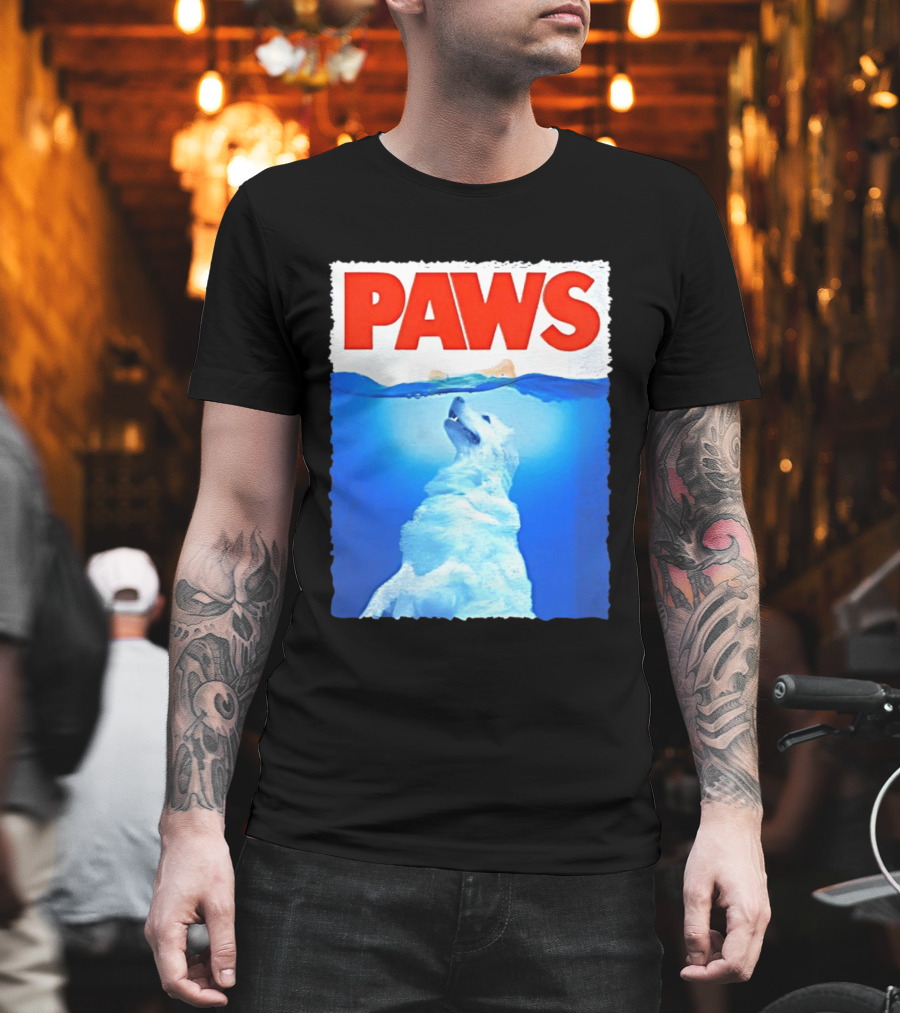 PAWS Classic Parody With Diving Dog Image T-Shirt