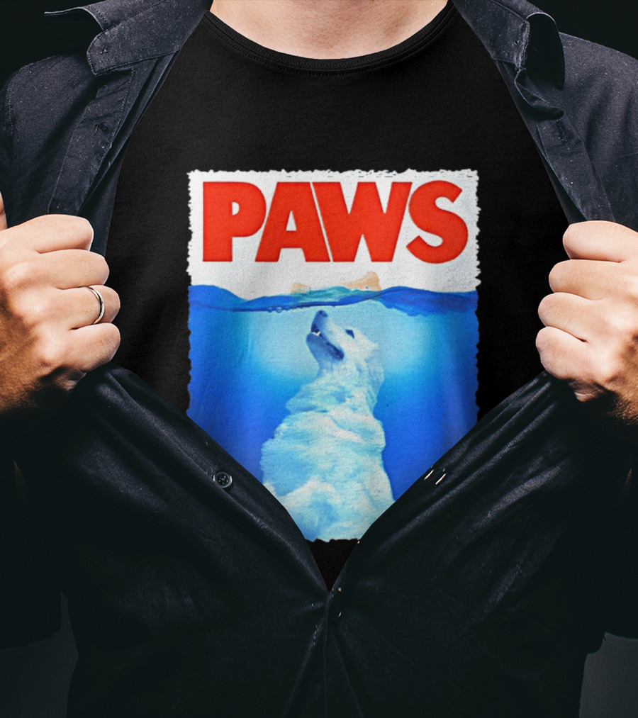 PAWS Classic Parody With Diving Dog Image T-Shirt