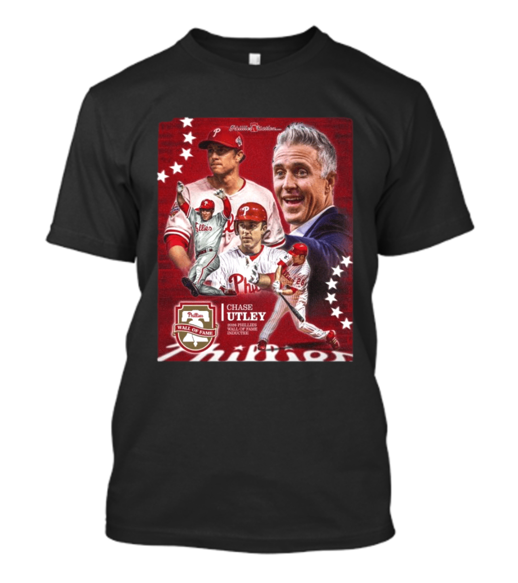 Phillies Nation Chase Utley 2026 Wall Of Fame Inductee Phillies T-Shirt