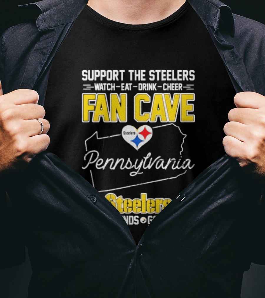 Support The Steelers Fan Cave Pennsylvania Steelers Good Friends Good Times T-Shirt