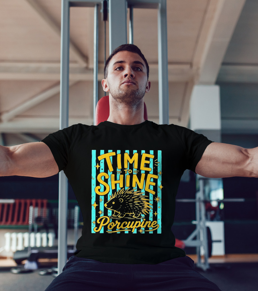Time To Shine Porcupine Bright Animal Nature T-Shirt