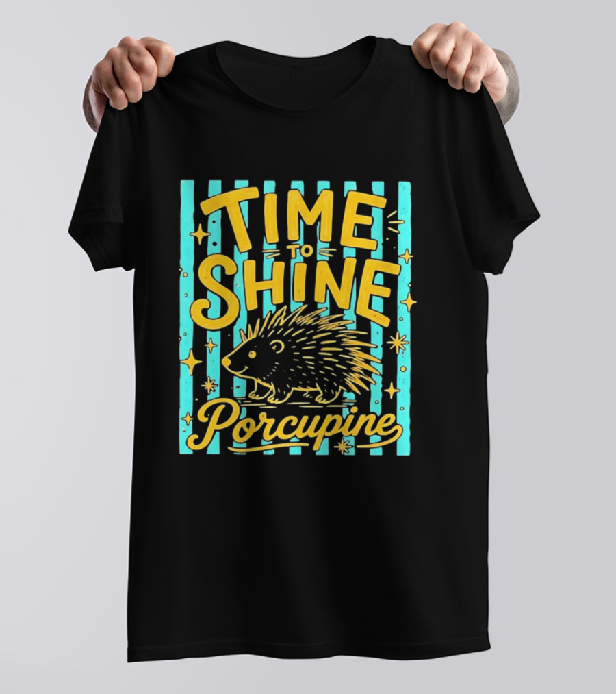 Time To Shine Porcupine Bright Animal Nature T-Shirt