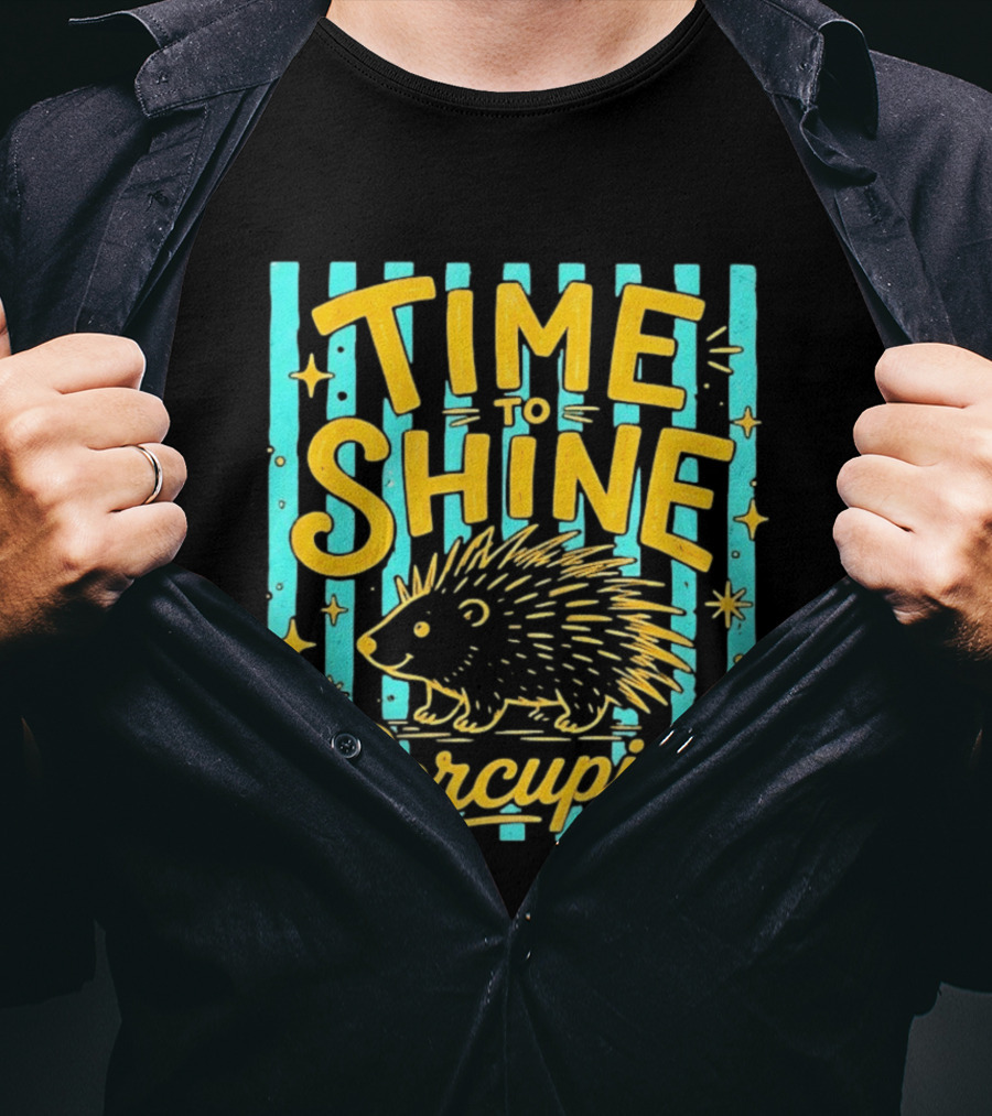 Time To Shine Porcupine Bright Animal Nature T-Shirt