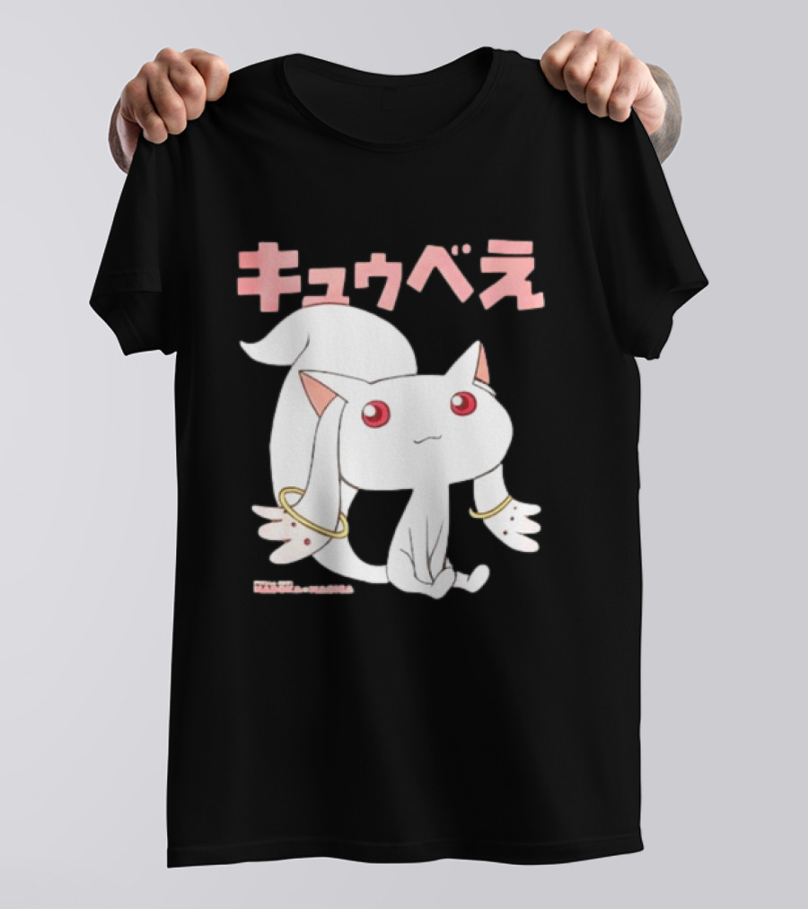 Puella Magi Madoka Magica Kyubey Anime Character Red Eyes T-Shirt
