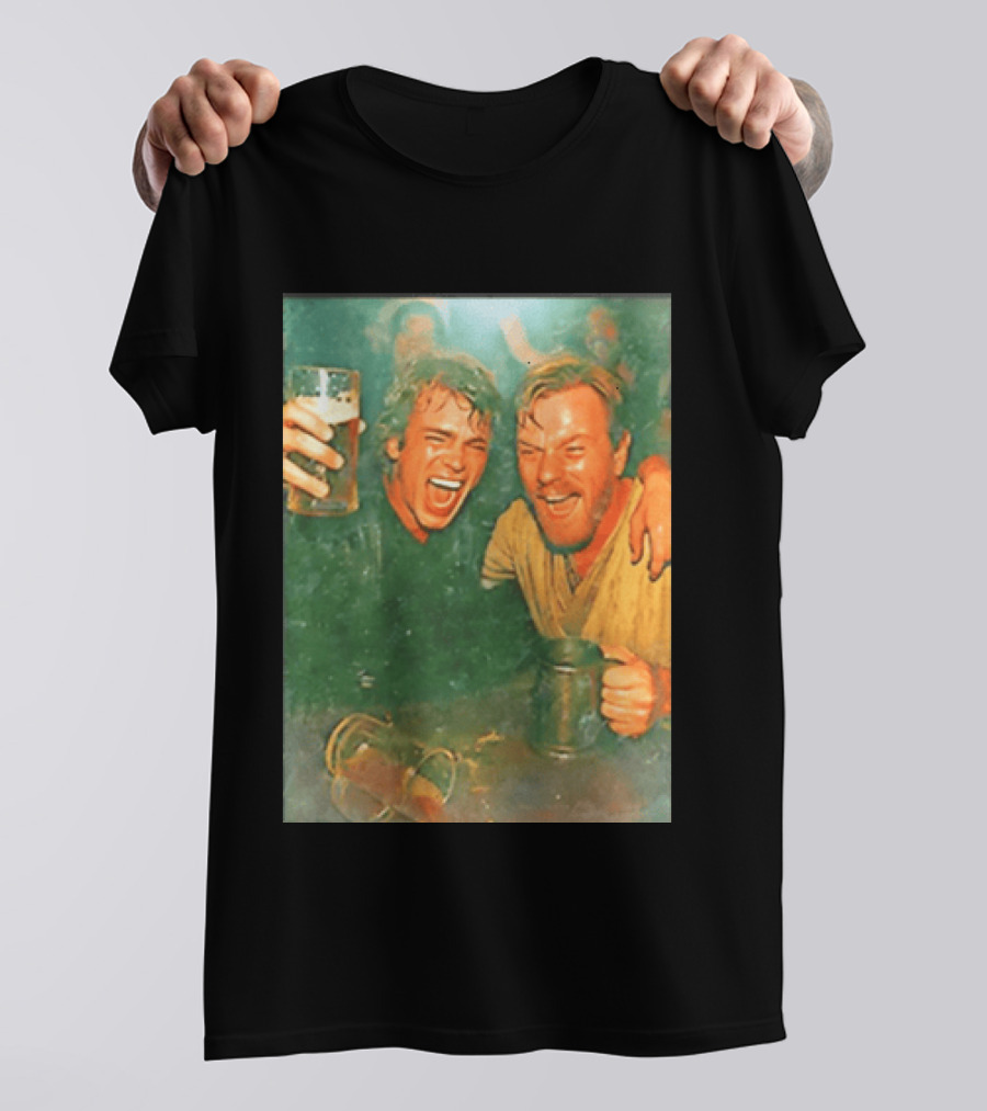 Original Anakin Skywalker And Obi Wan Kenobi Celebrate With Beer Cheers T-Shirt