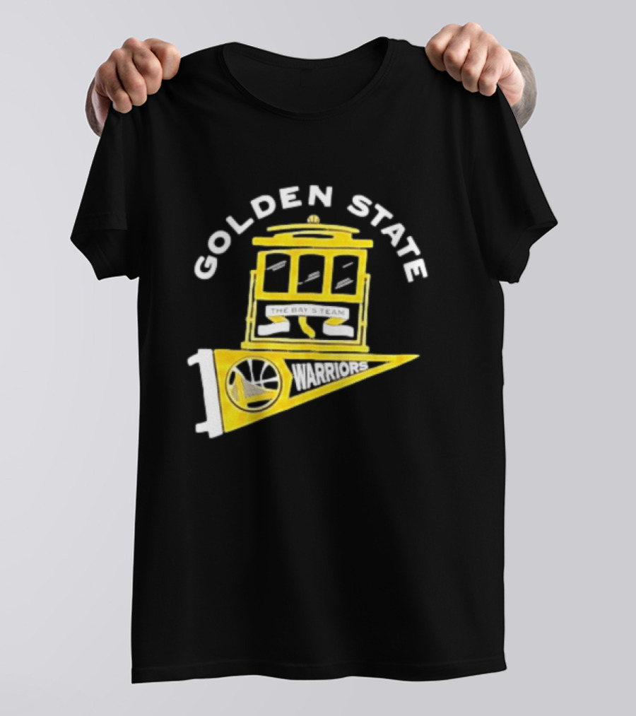 Golden State Warriors The Bays Team Warriors Banner And Cable Car T-Shirt