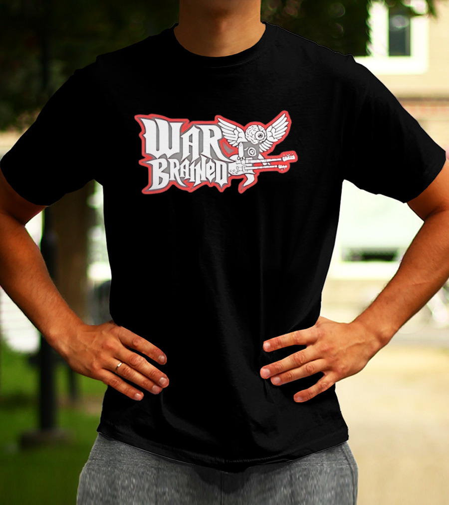 Quannic War Brained Alternative Rock Indie Music Winged Guitar Brain T-Shirt