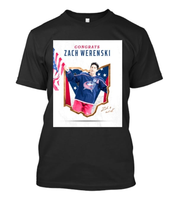 Congrats Zach Werenski USA Columbus Blue Jackets Hockey Celebration T-Shirt
