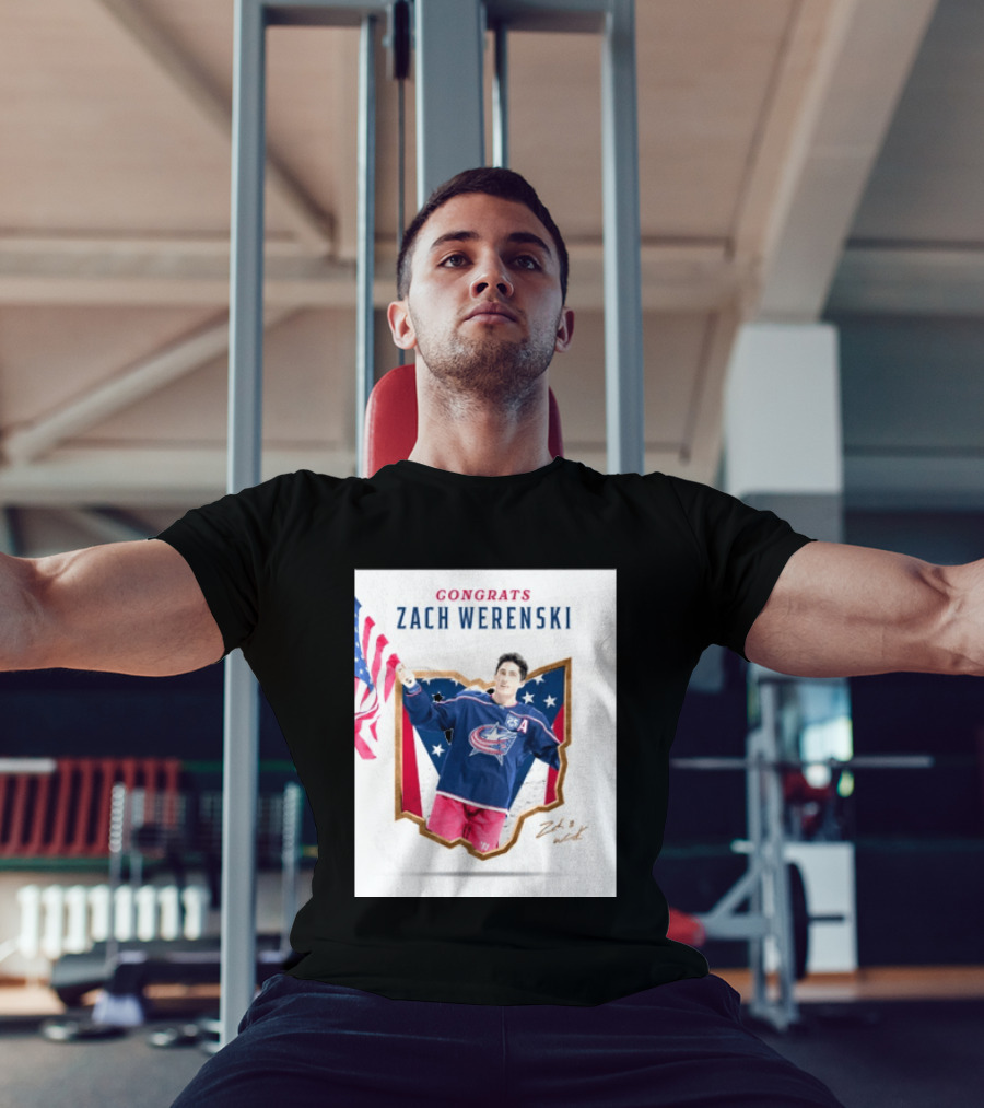 Congrats Zach Werenski USA Columbus Blue Jackets Hockey Celebration T-Shirt
