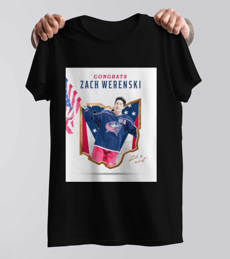 Congrats Zach Werenski USA Columbus Blue Jackets Hockey Celebration T-Shirt